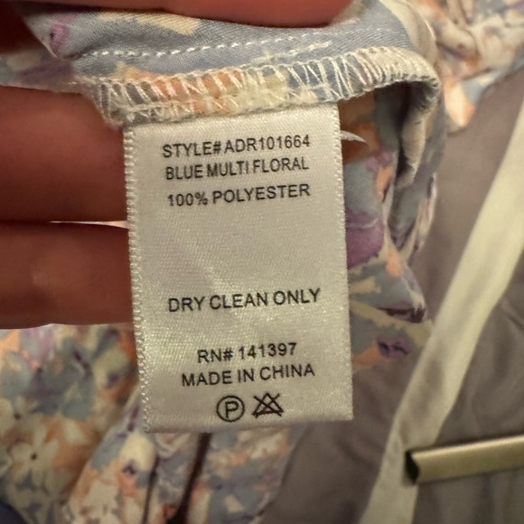 NWT ASTR Satin Floral Wrap Midi Dress XS Asymmetrical Sleeves Wedding Guest - Picture 16 of 16